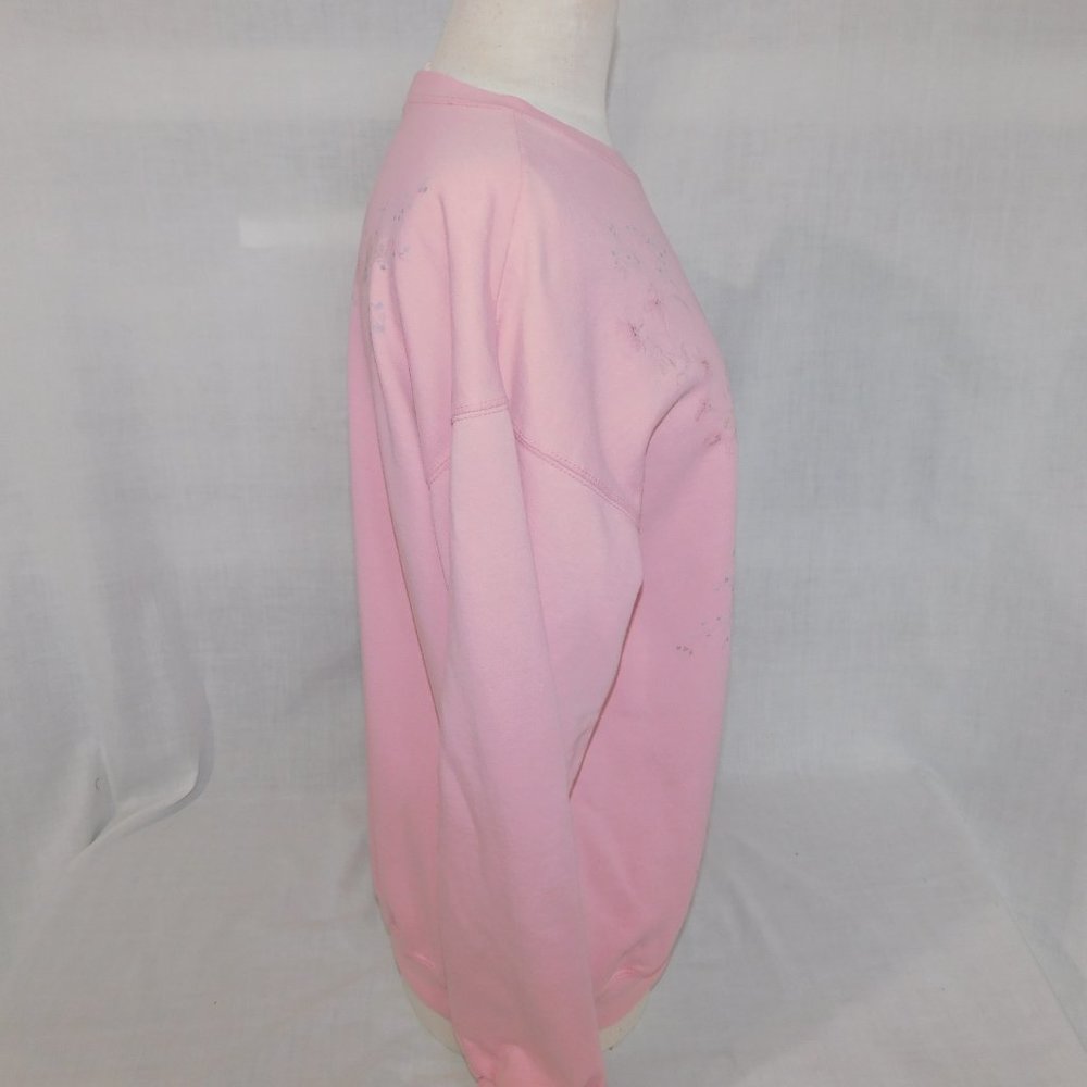 VTG 90s Northern Reflections Womens L Pink Floral Glitter detail Sweatshirt - Picture 9 of 13